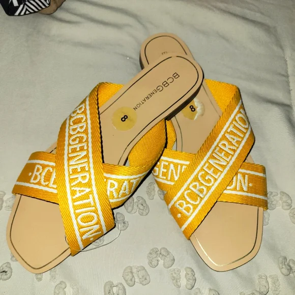 BCBGeneration Mustard Crisscross Sandals - Picture 2 of 4